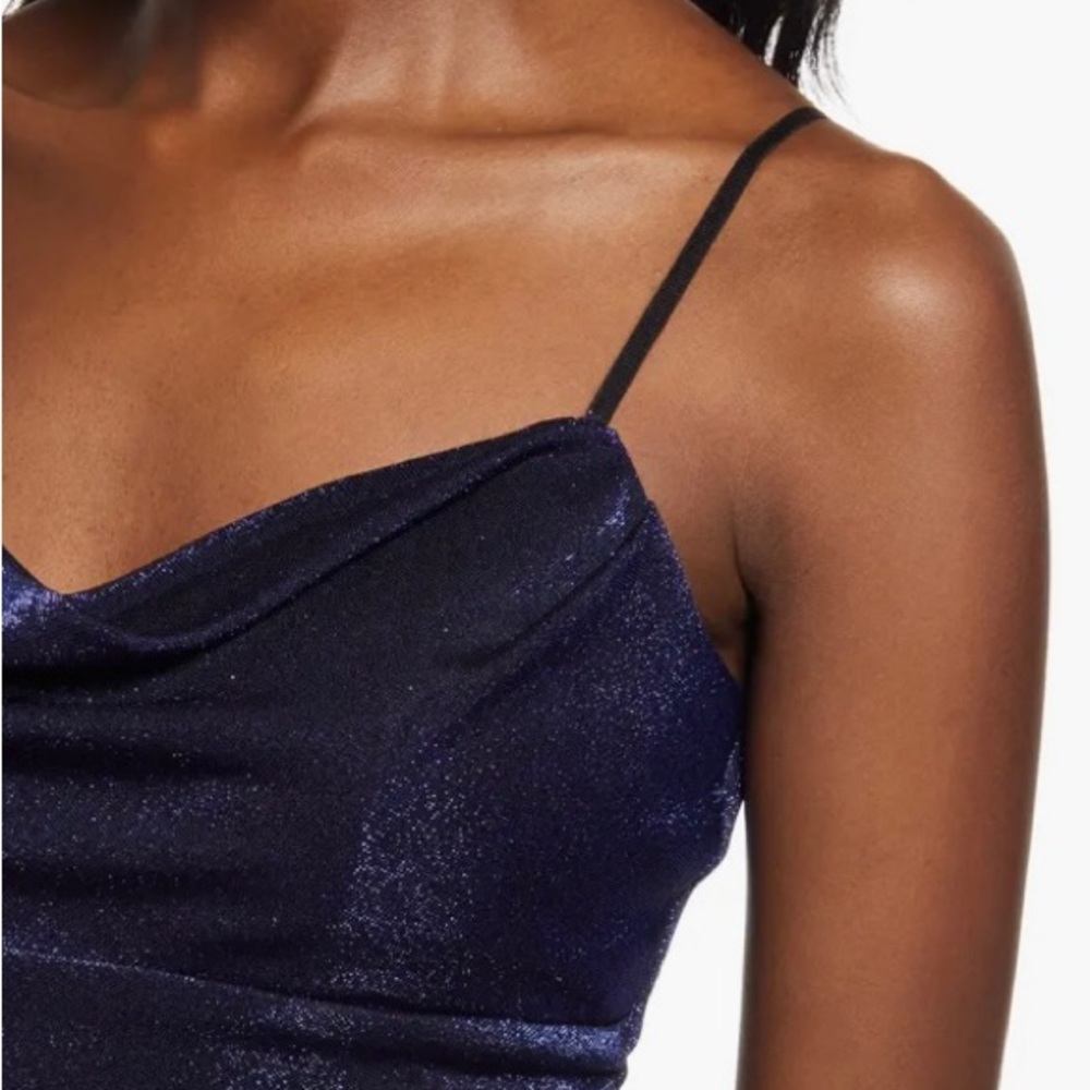 LOVE, NICKIE LEW IRRID RUCHED BODY-CON MINIDRESS IN ROYAL BLUE